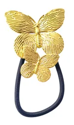 Colero Pony Cuff Mariposa De Cristal Dorada