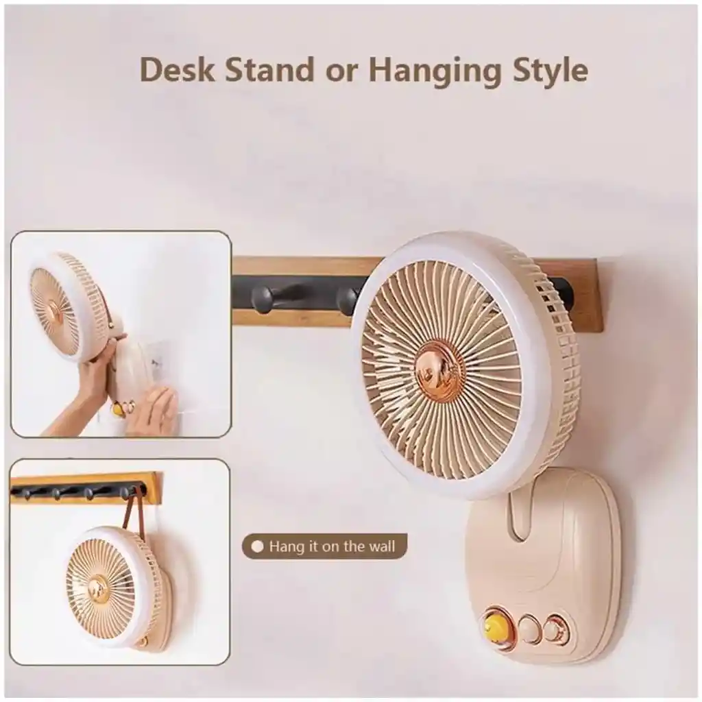 Ventilador Recargable Personal Portátil Luz Led Silencioso