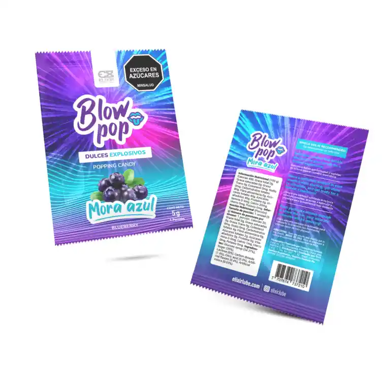Quipitos Para Sexo Oral Mora Azul Blow Pop Elixir 5 Gr