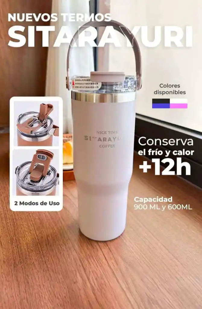 Termo Vaso Sitarayuri Rosado 900 Ml