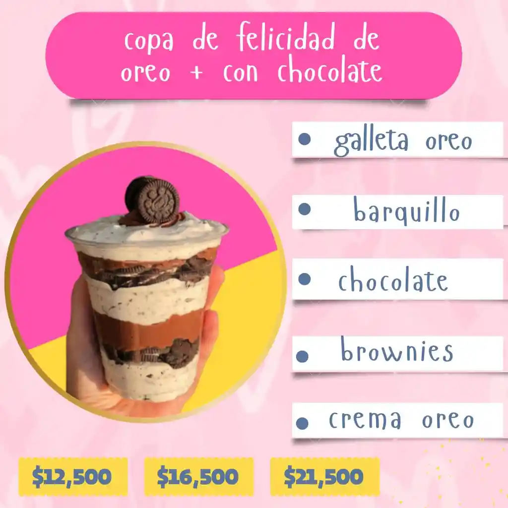 Copa De Felicidad De Oreo + Chocolate