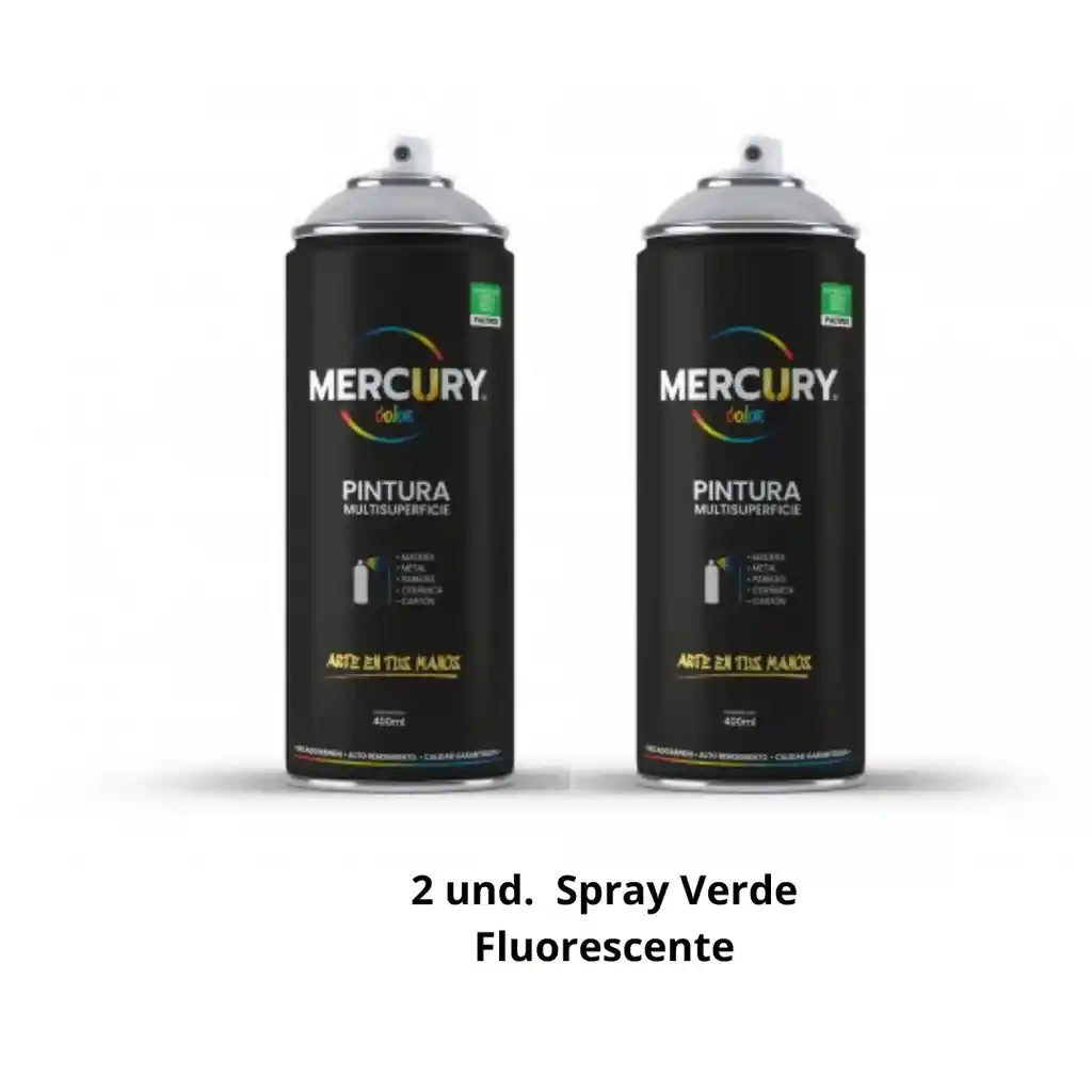 2 Und. Pintura En Aerosol Verde Fluorescente