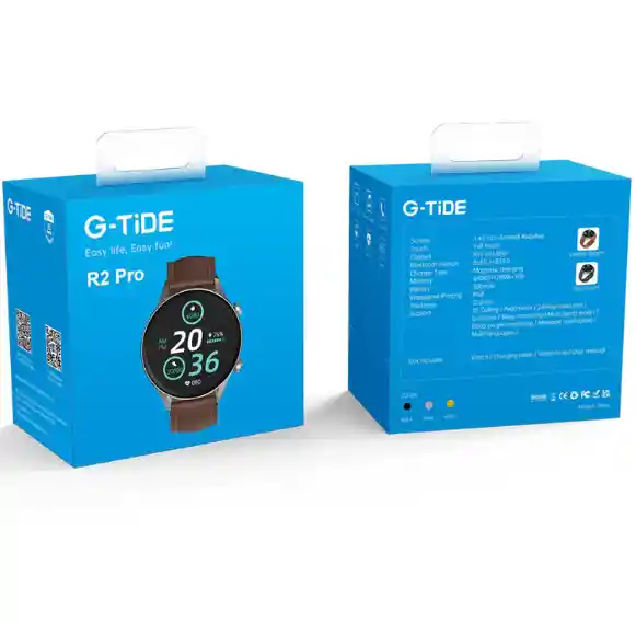 Combo Reloj G-tide Negro + Audífonos H11 Plateados
