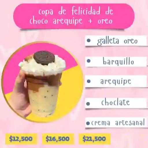 Copa De Felicidad Choco Arequipe + Oreo