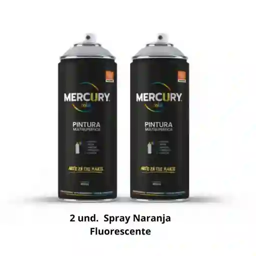 2 Und. Pintura En Aerosol Naranja Fluorescente