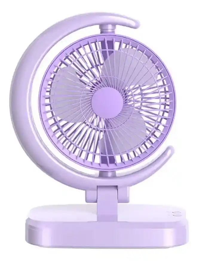 Ventilador Recargable Portátil Luz Led Curvo Media Luna