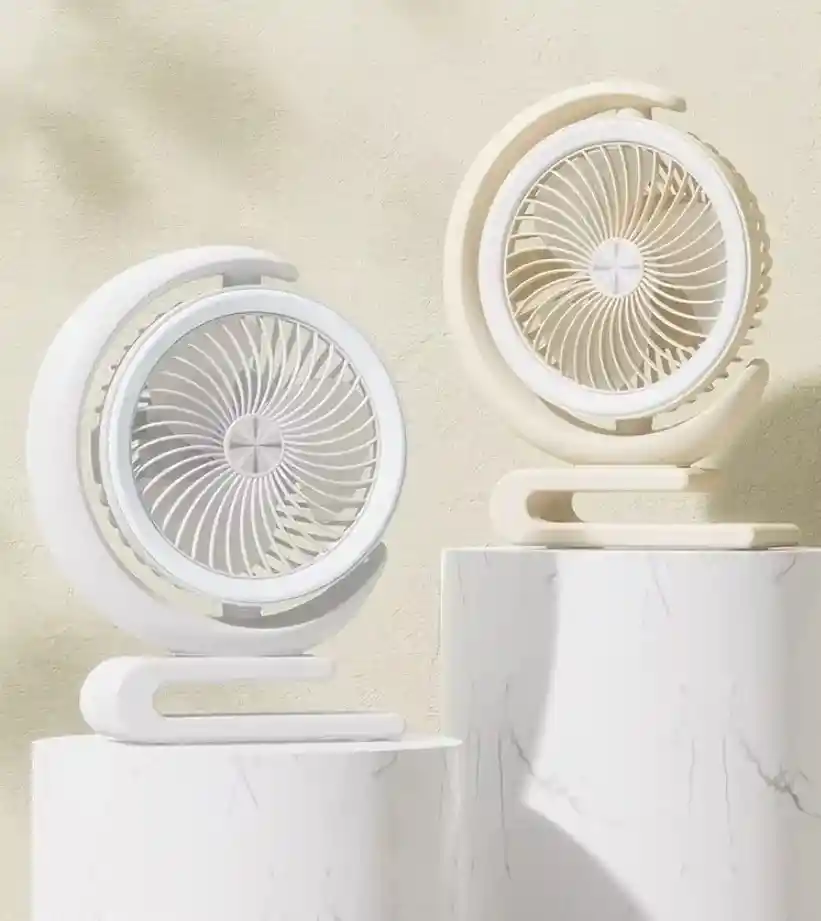 Ventilador Portátil Recargable Giratorio Multifuncional