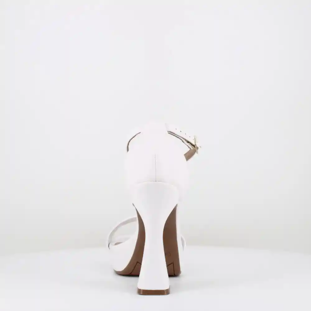 Sandalia Tacón Alto Blanco Talla 37