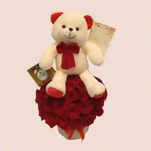 Sembrado De Rosas + Oso De Peluche