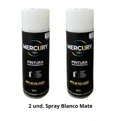 2 Und. Pintura En Aerosol Blanco Mate