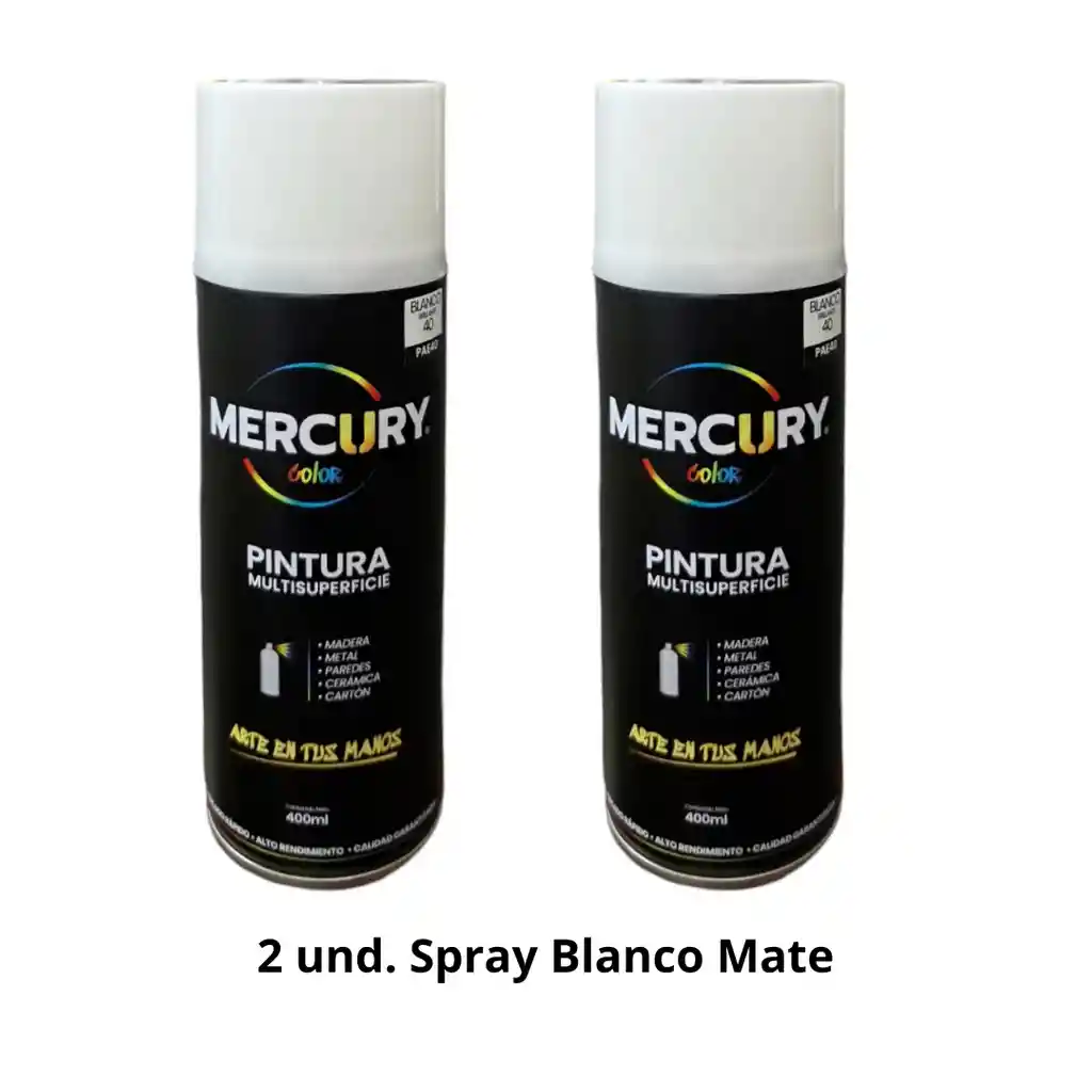 2 Und. Pintura En Aerosol Blanco Mate