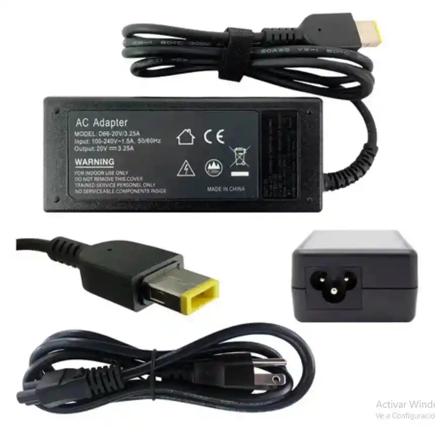 Cargador Compatible Con Lenovo Yoga, Thinkpad, Ideapad Y Flex Con Conector Slim Tip 65w