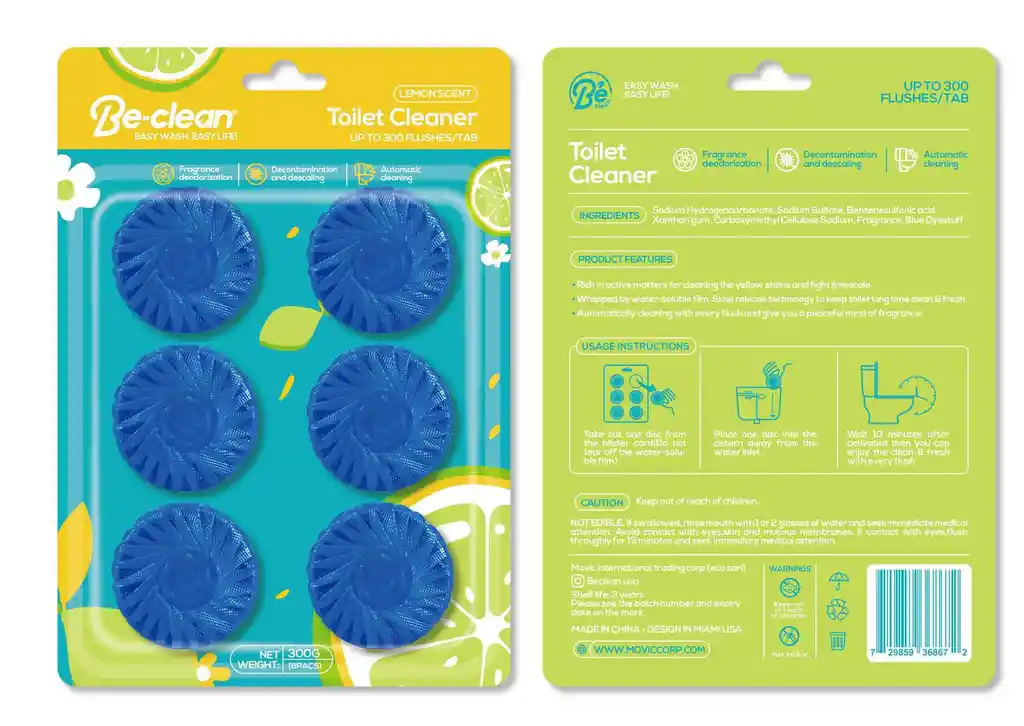 Desinfectante Y Aromatizante Para Inodoros (6unidades). Be Clean.