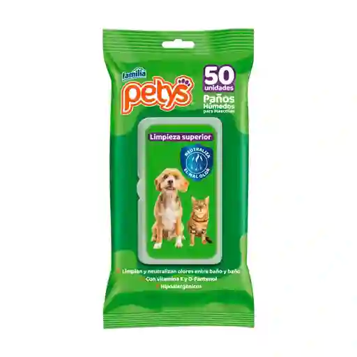 Petys Paños Humedos X 50 Uds Paños Humedos Para Gatos Y Perros