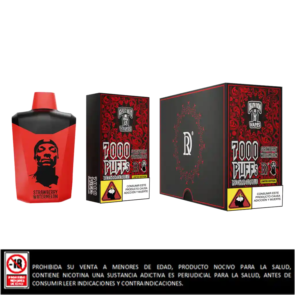 Vapeador Death Row 7.000 Puffs Strauberry Watermelon