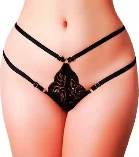 Blanco - Panty Berna Tipo Hilo En Encaje