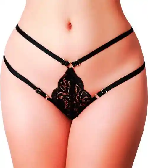 Blanco - Panty Berna Tipo Hilo En Encaje