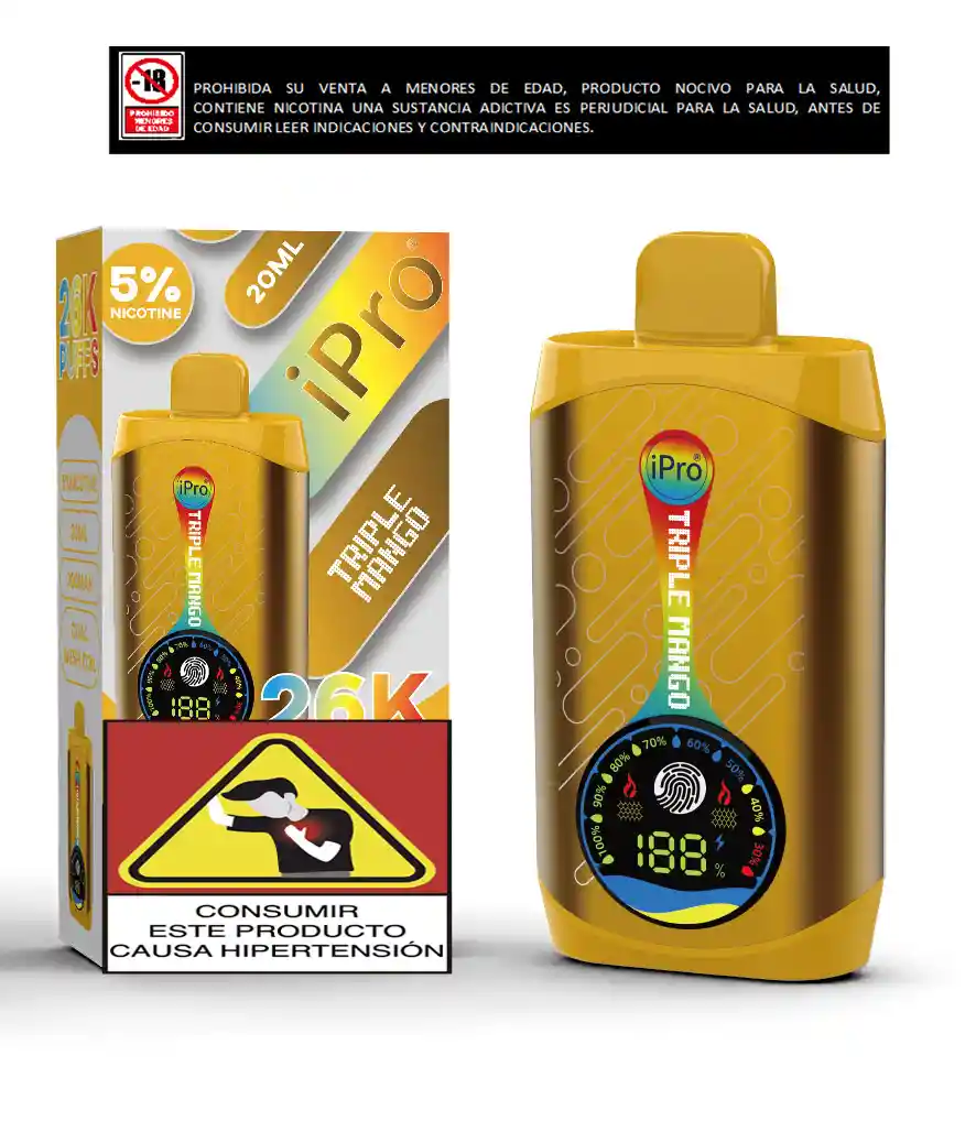 Vapeador Ipro 26.000 Puffs Triple Mango