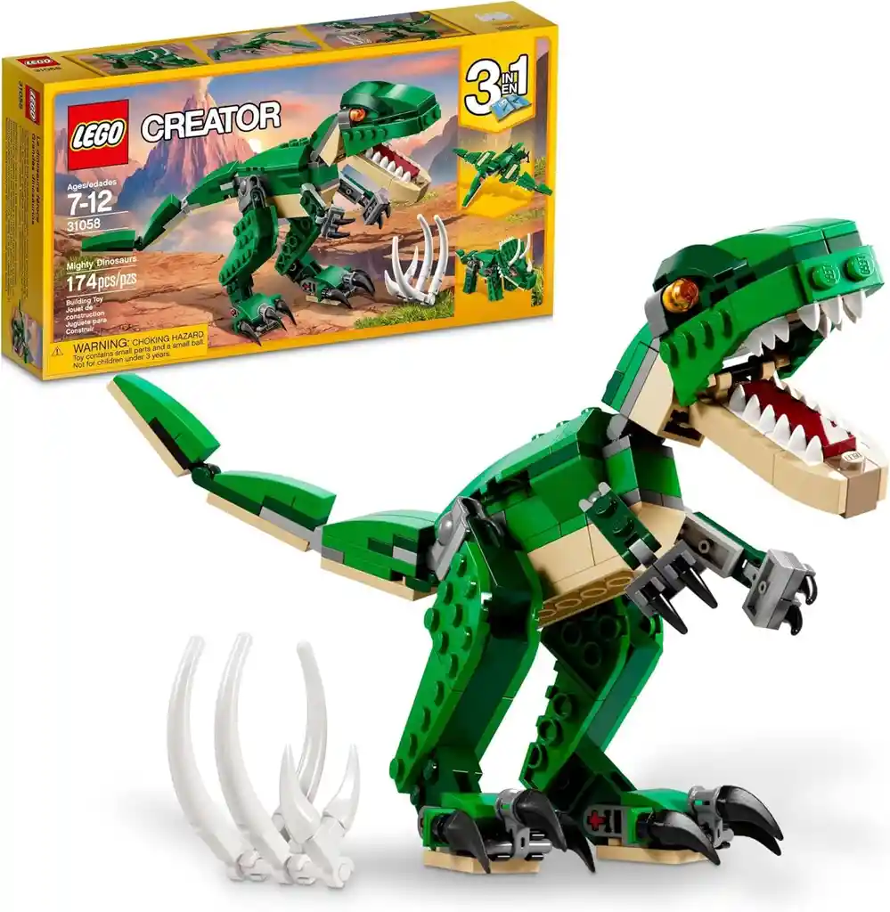 Juego Construcción Lego 174 Piezas Dinosaurios 3 En 1 Niños