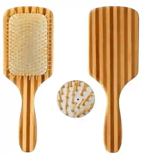 Cepillo Para Peinar Bambu Cuadrado