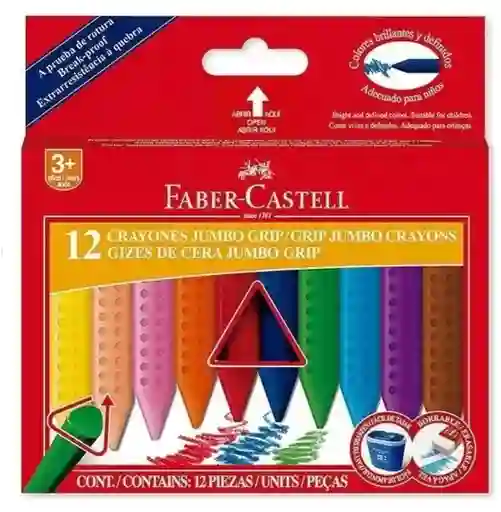 Crayon Borrable Faber Castell Jumbo Cj X 12 Und