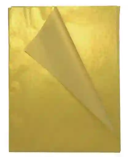 Papel Seda Medio Pliego 50x70cm Dorado X Und