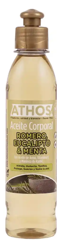 Aceite Corporal Con Romero, Eucalipto Menta 250ml Athos