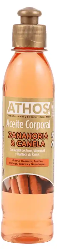 Aceite Corporal Con Zanahoria Canela 250ml Athos