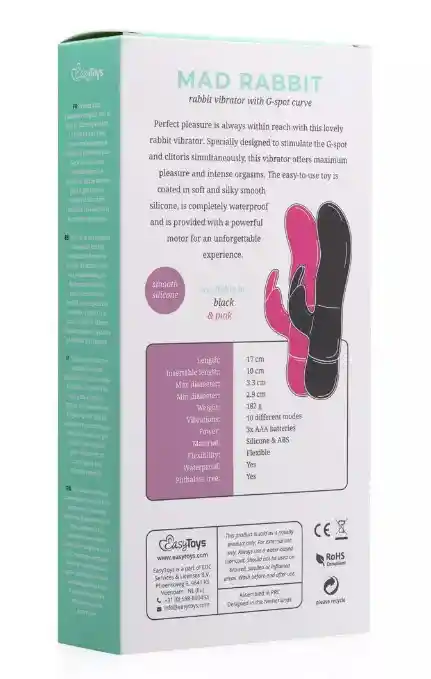 Vibrador Mad Rabit Rosa En Silicona