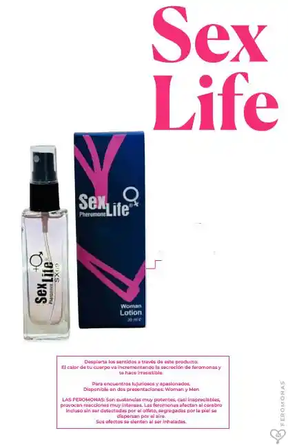 Locion Con Feromonas Sexlife Mujer Presentación Vidrio 30ml