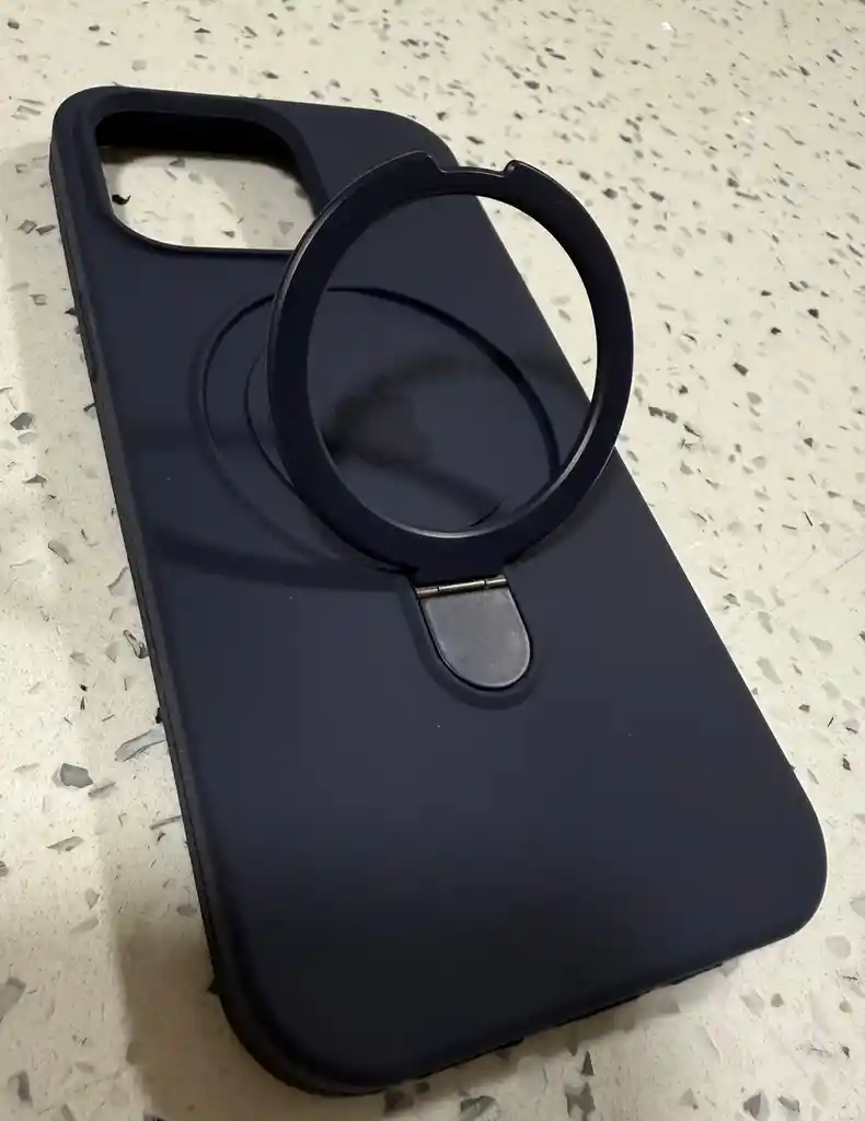 Silicone Case Soporte Iphone 15 Pro Max - Azul Oscuro
