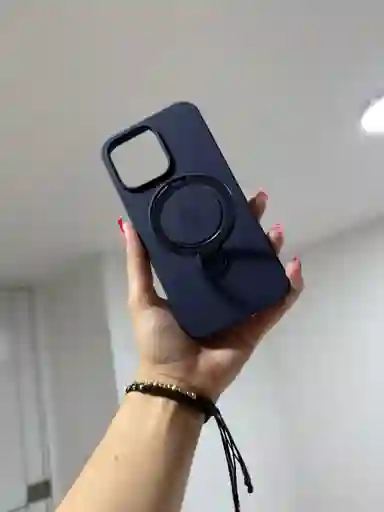 Silicone Case Soporte Iphone 15 Pro Max - Azul Oscuro