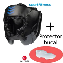 Mascara Protectora Talla M (entrenamiento Boxeo) + Protector Bucal Miyagi Mx9417-bla-tr