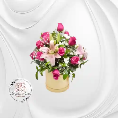 Caja Expresión Lirios Y Rosas