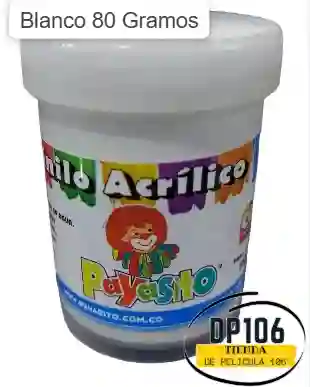 Vinilo Acrilico / Tempera Blanco 80 Gramos X 1 Und