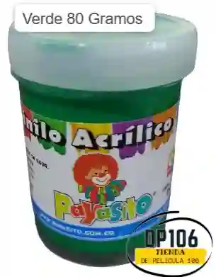 Vinilo Acrilico / Tempera Verde 80 Gramos X 1 Und
