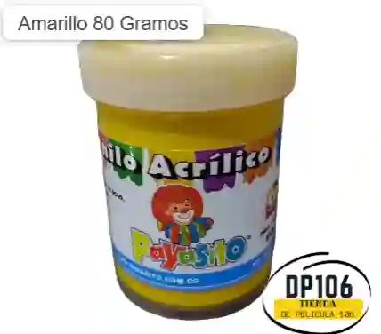 Vinilo Acrilico / Tempera Amarillo 80 Gramos X 1 Und