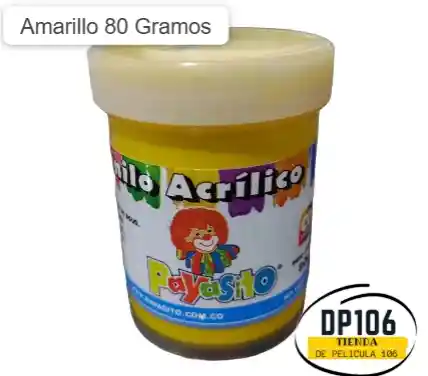 Vinilo Acrilico / Tempera Amarillo 80 Gramos X 1 Und