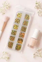 Kit De Lentejuelas Decorativas Multiformas Con Acabado Holográfico Para Decoracion De Uñas Manicure O Pedicure