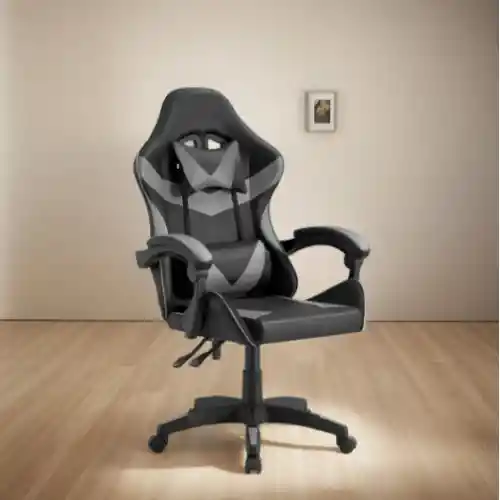 Silla Gamer Ergonomica Color Negro Con Gris