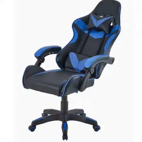 Silla Gamer Ergonomica Color Negro Con Azul