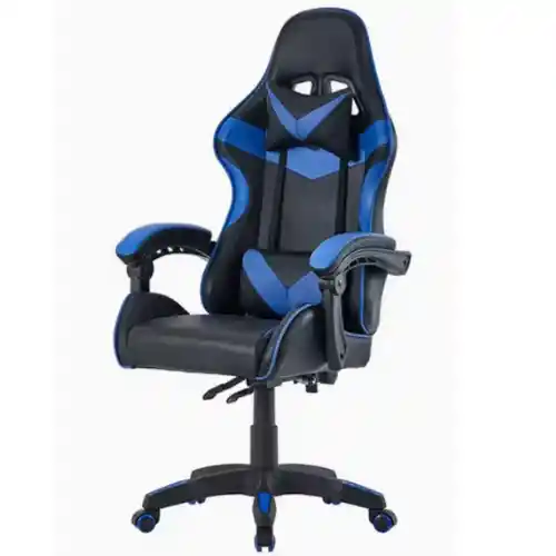 Silla Gamer Ergonomica Color Negro Con Azul