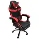 Silla Gamer Ergonomica Color Negro Con Rojo