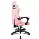 Silla Gamer Ergonomica Color Rosado Con Blanco