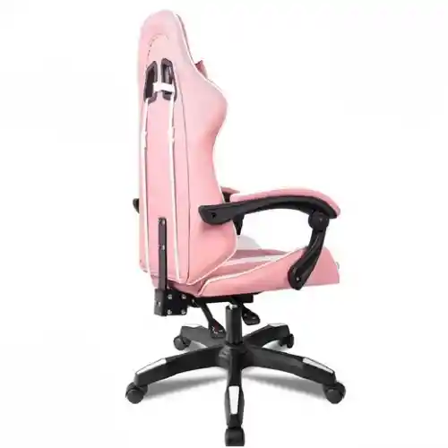 Silla Gamer Ergonomica Color Rosado Con Blanco