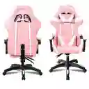 Silla Gamer Ergonomica Color Rosado Con Blanco