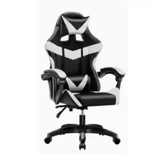Silla Gamer Ergonomica Color Negro Con Blanco