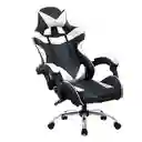 Silla Gamer Ergonomica Color Negro Con Blanco