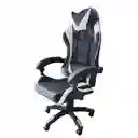 Silla Gamer Ergonomica Color Negro Con Blanco