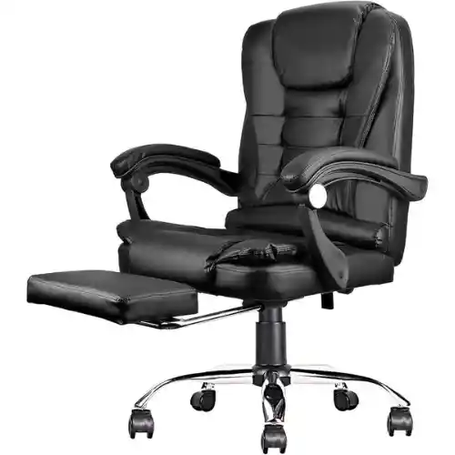 Silla Ejecutiva De Oficina Ergonomica Color Negro Con Reposapies